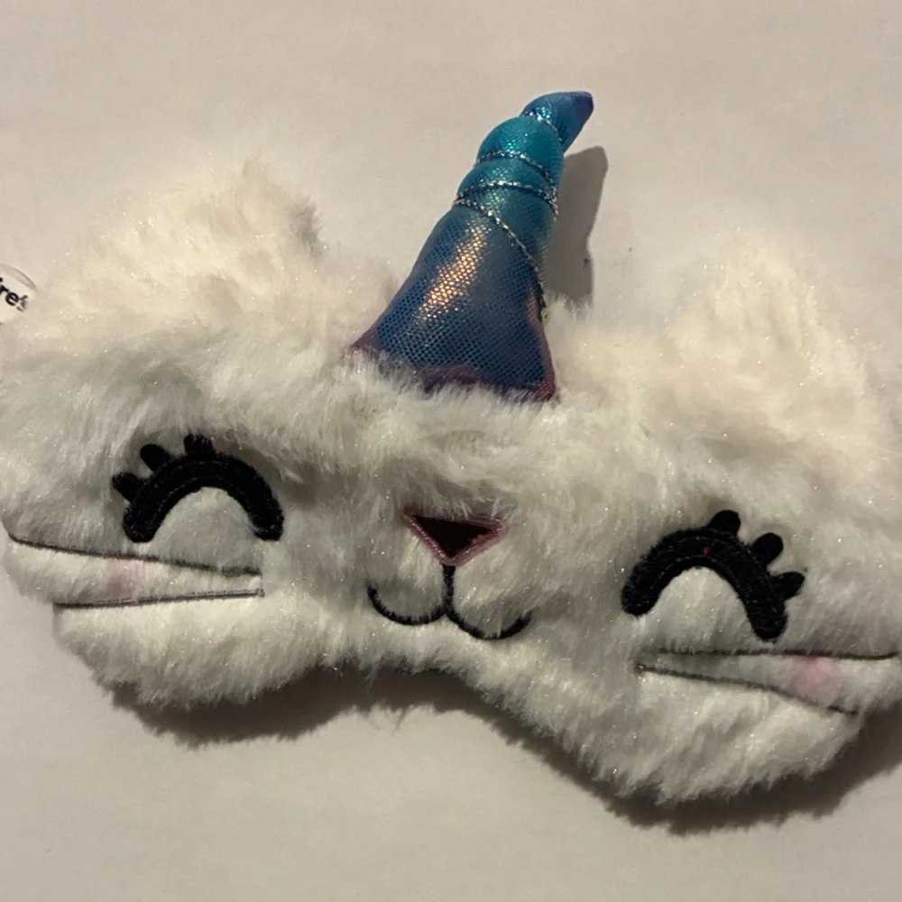 Claire's Fluffy Unicorn Face Mask with Blue Horn